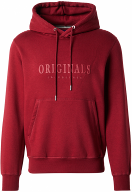 JACK & JONES Mikina 'JORFREDERIKSBERG'  karmínovo červená / tmavočervená