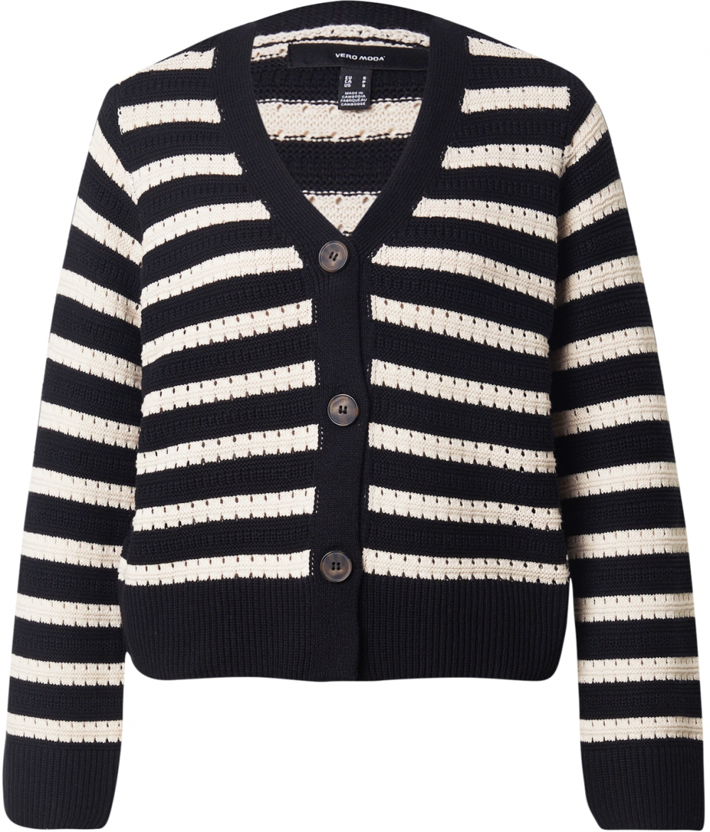 VERO MODA Kardigán 'VMCALLA'  krémová / čierna
