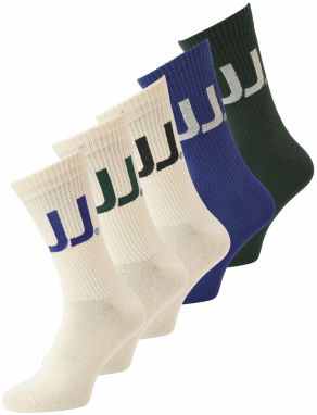 JACK & JONES Ponožky 'JACKAI'  krémová / tmavomodrá / tmavozelená / čierna