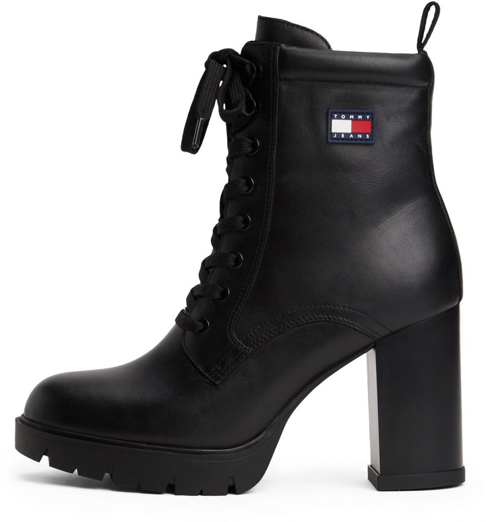 Tommy Jeans Šnurovacie členkové čižmy  čierna