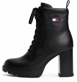 Tommy Jeans Šnurovacie členkové čižmy  čierna