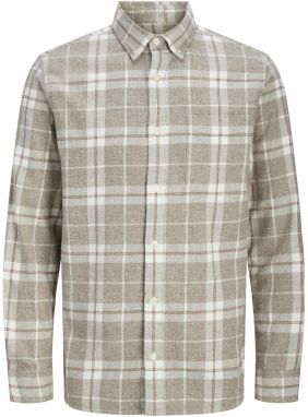 JACK & JONES Košeľa 'JPRBLUBROOK'  sivobéžová / oranžová / čierna / biela