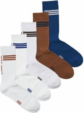 JACK & JONES Ponožky 'JACJACE'  tmavomodrá / hnedá / rubínová / biela