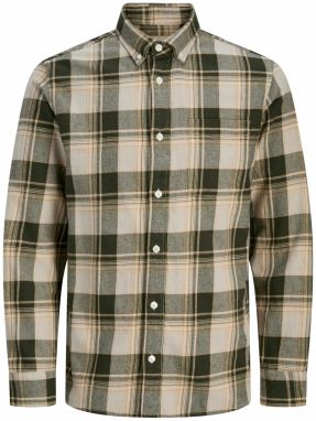 JACK & JONES Košeľa 'JPRBlubrook'  tmelová / medová / olivová