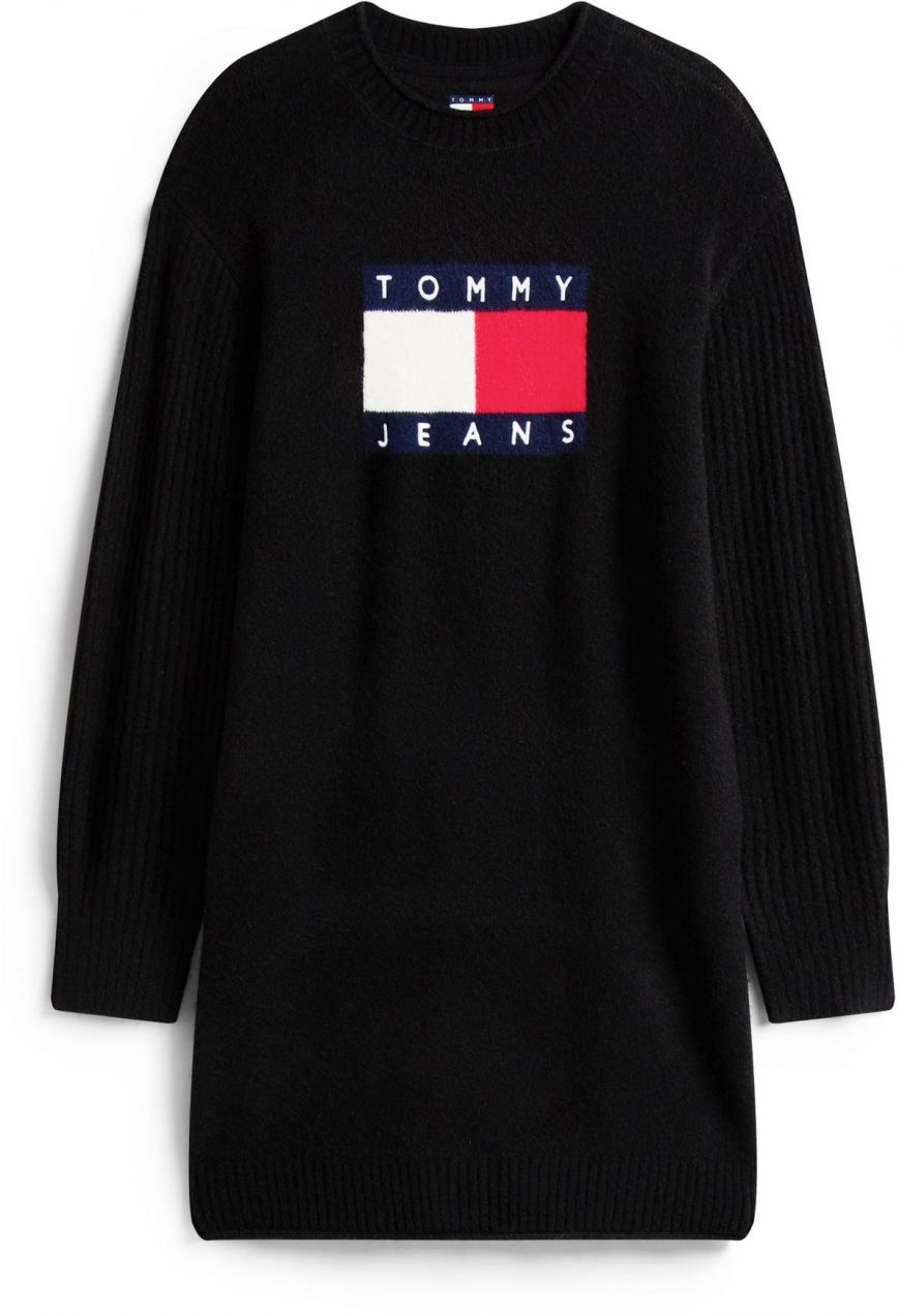 Tommy Jeans Pletené šaty  námornícka modrá / krvavo červená / čierna / biela