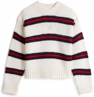 Tommy Jeans Sveter  námornícka modrá / burgundská / biela