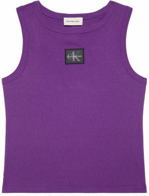 Calvin Klein Jeans Top  sivá / fialová / čierna