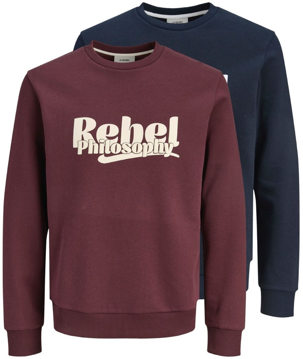 JJ Rebel Mikina 'JREBRAKIM'  tmavomodrá / baklažánová / biela