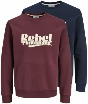 JJ Rebel Mikina 'JREBRAKIM'  tmavomodrá / baklažánová / biela