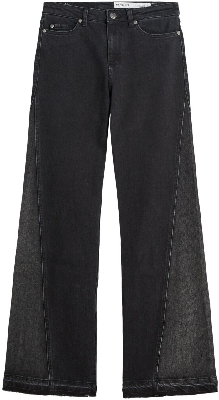 Bershka Džínsy  čierny denim