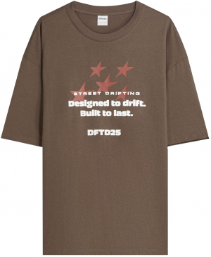 Bershka Tričko  čokoládová / hrdzavohnedá / biela