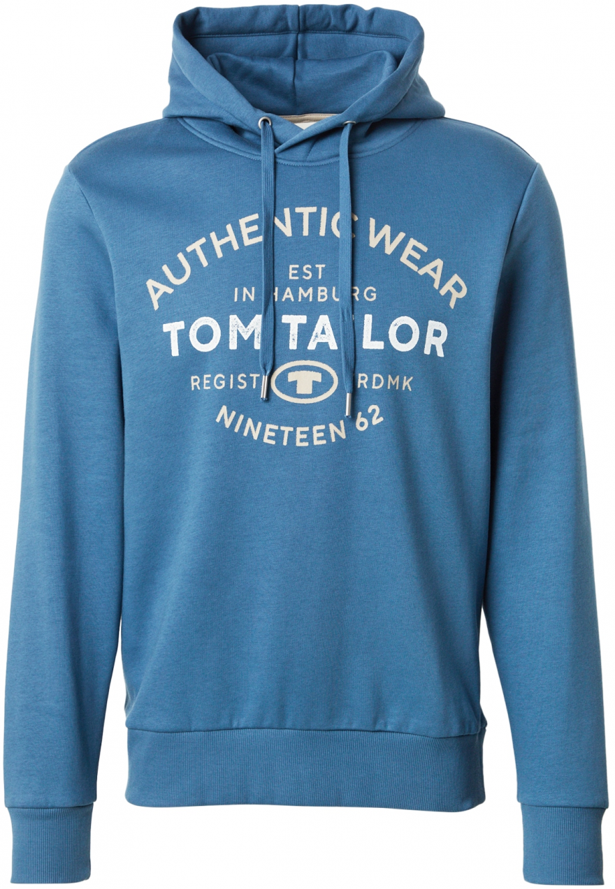 TOM TAILOR Mikina  béžová / kráľovská modrá / biela