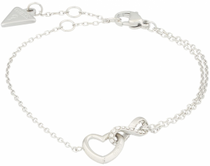 GUESS Náramok 'INFINITY & HEART'  strieborná