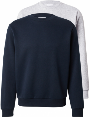 JACK & JONES Mikina 'JJEBRADLEY'  námornícka modrá / svetlosivá