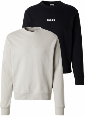 JACK & JONES Mikina 'JCOSTANCE'  sivobéžová / čierna / biela
