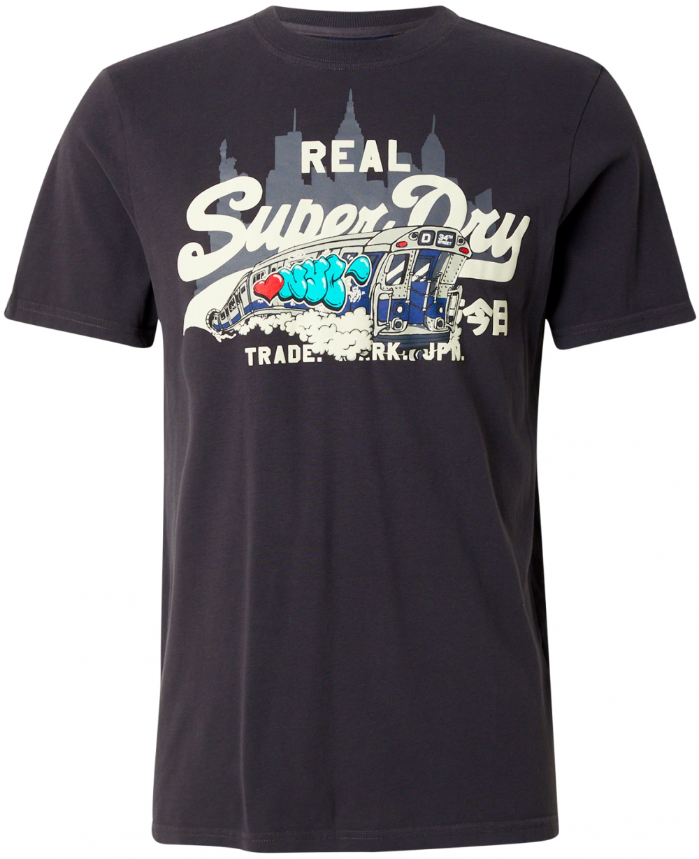 Superdry Tričko 'NEW YORK'  vodová / svetlomodrá / antracitová / biela