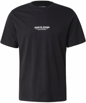 JACK & JONES Tričko 'JWHVESTERBRO'  čierna / biela