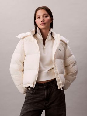 Calvin Klein Jeans Prechodná bunda 'ESSENTIAL'  biela