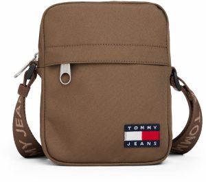 Tommy Jeans Taška cez rameno 'ESS'  námornícka modrá / hnedá / tmavočervená / biela