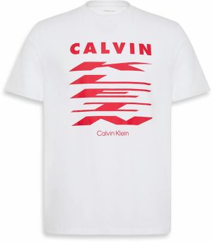 Calvin Klein Jeans Tričko  červená / biela