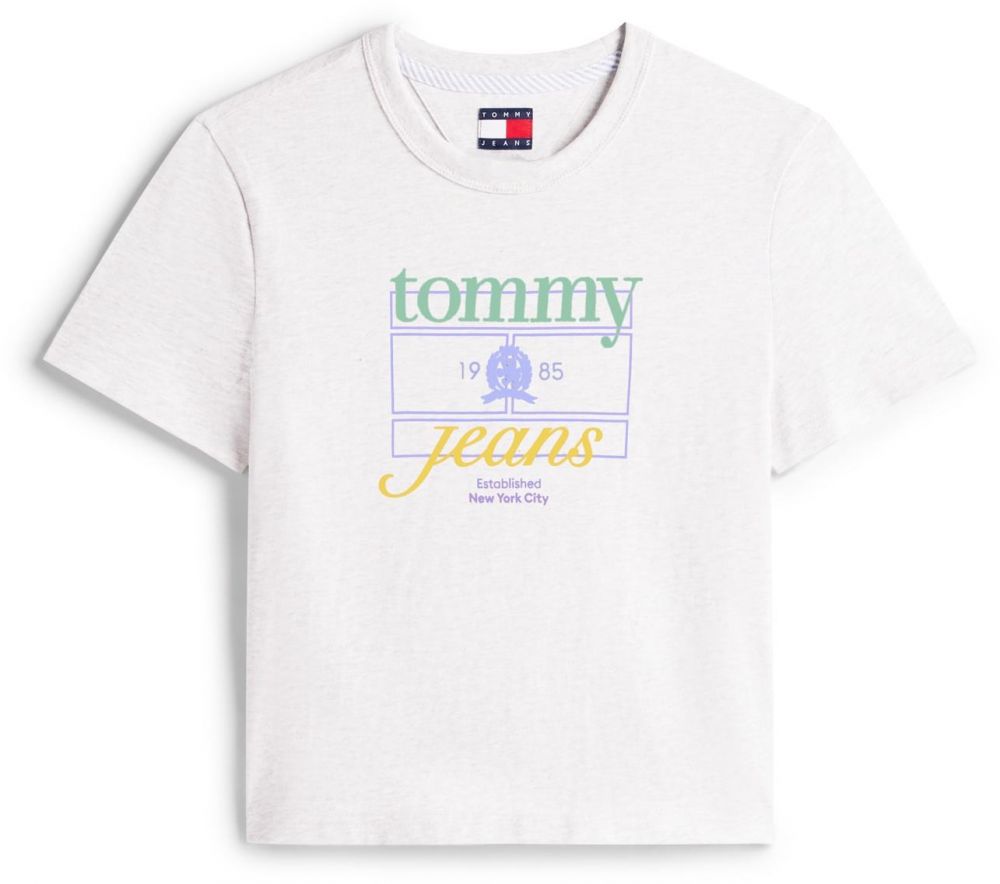 Tommy Jeans Tričko  žltá / svetlosivá / mätová / svetlofialová