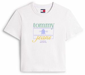 Tommy Jeans Tričko  žltá / svetlosivá / mätová / svetlofialová