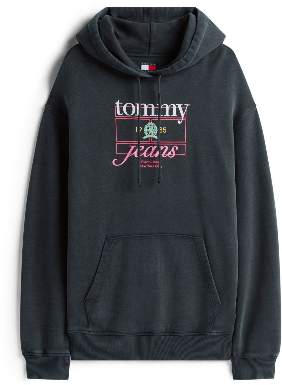 Tommy Jeans Mikina  ružová / čierna / biela
