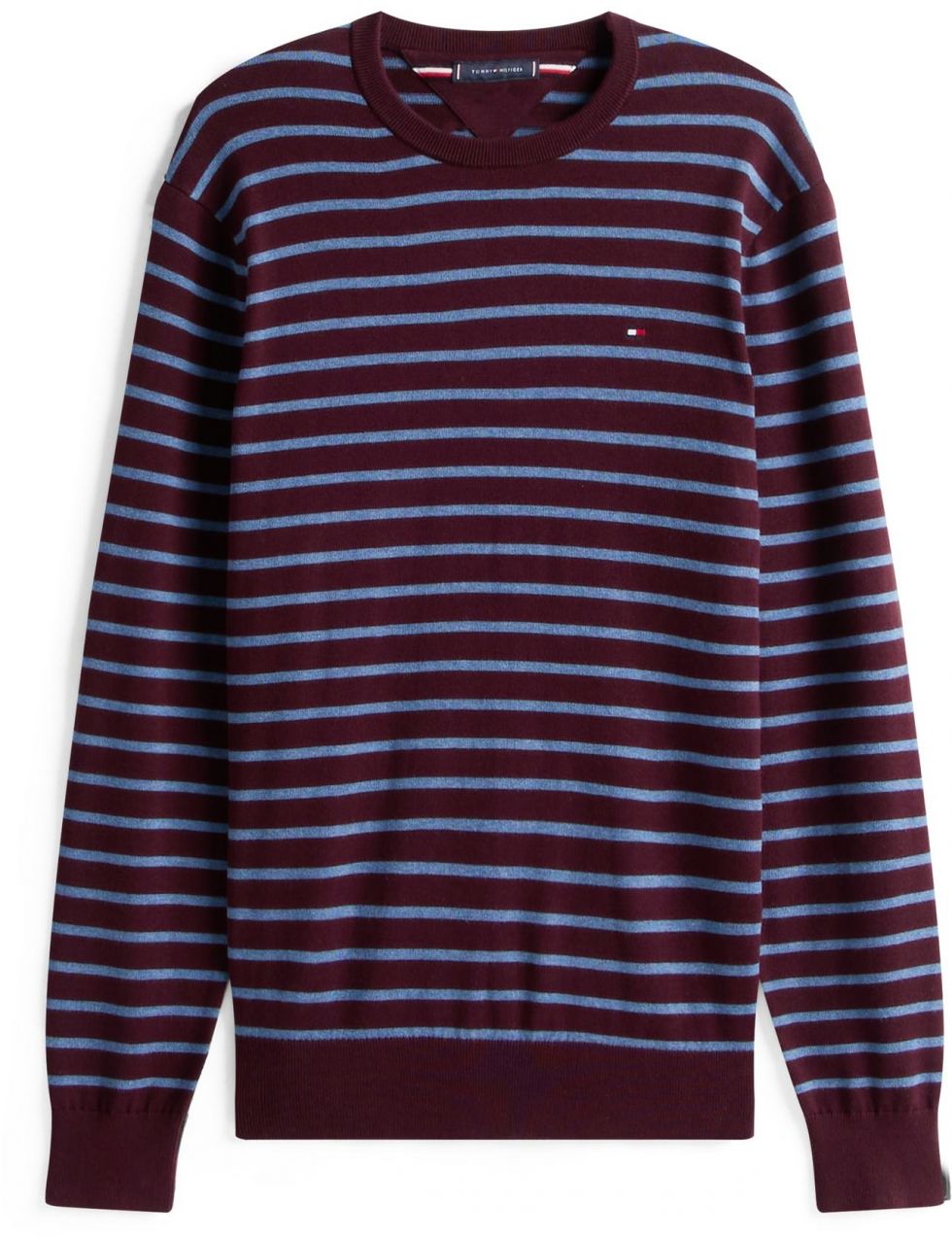 TOMMY HILFIGER Sveter 'ESSENTIAL'  modrá / vínovo červená