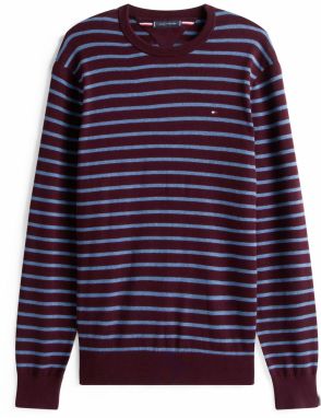 TOMMY HILFIGER Sveter 'ESSENTIAL'  modrá / vínovo červená