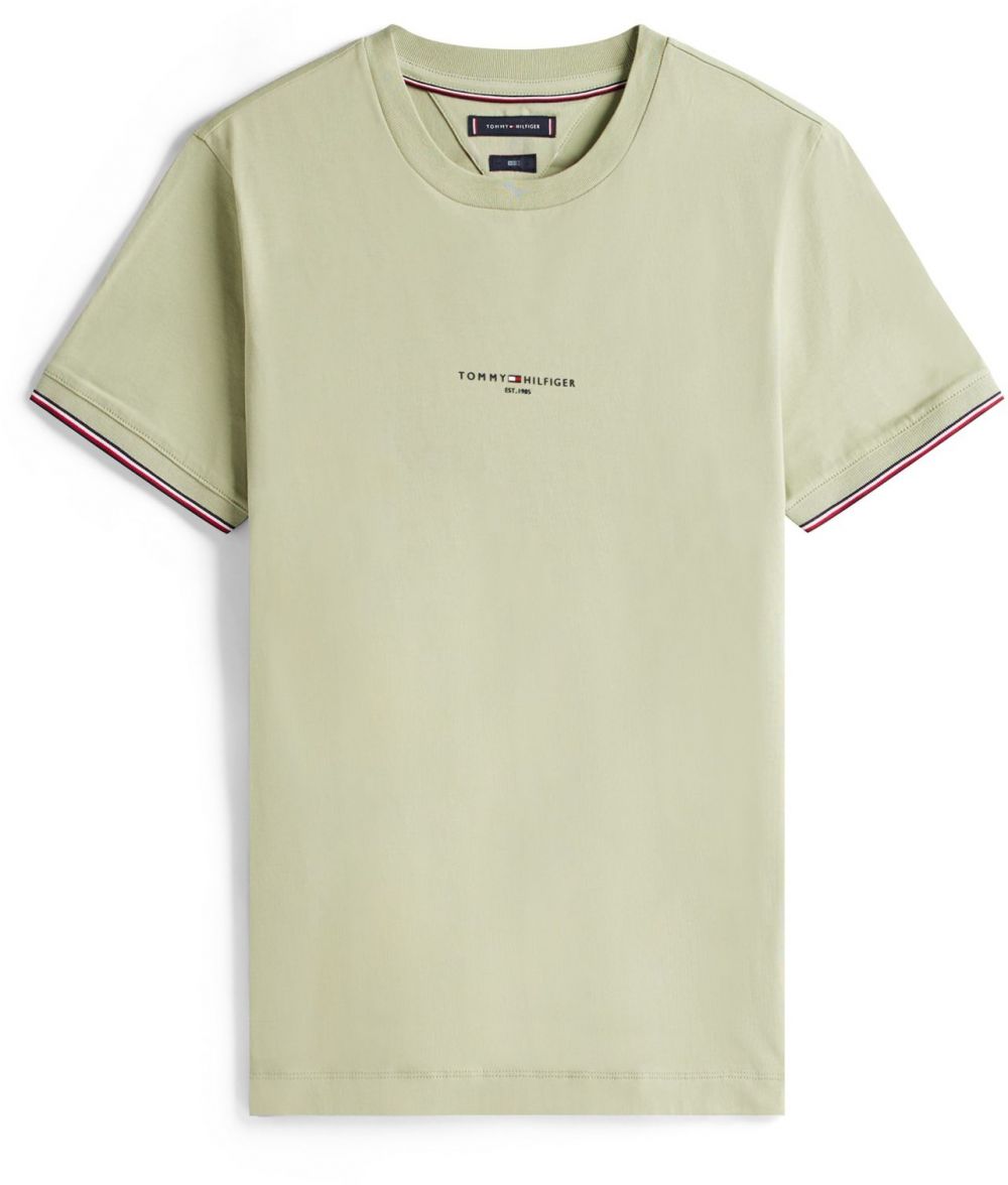 TOMMY HILFIGER Tričko  námornícka modrá / svetlozelená / biela