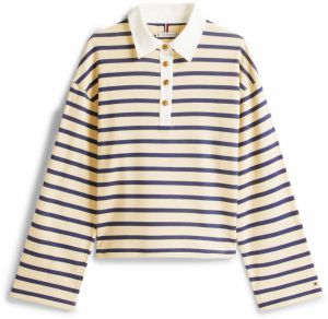 TOMMY HILFIGER Mikina  béžová / námornícka modrá