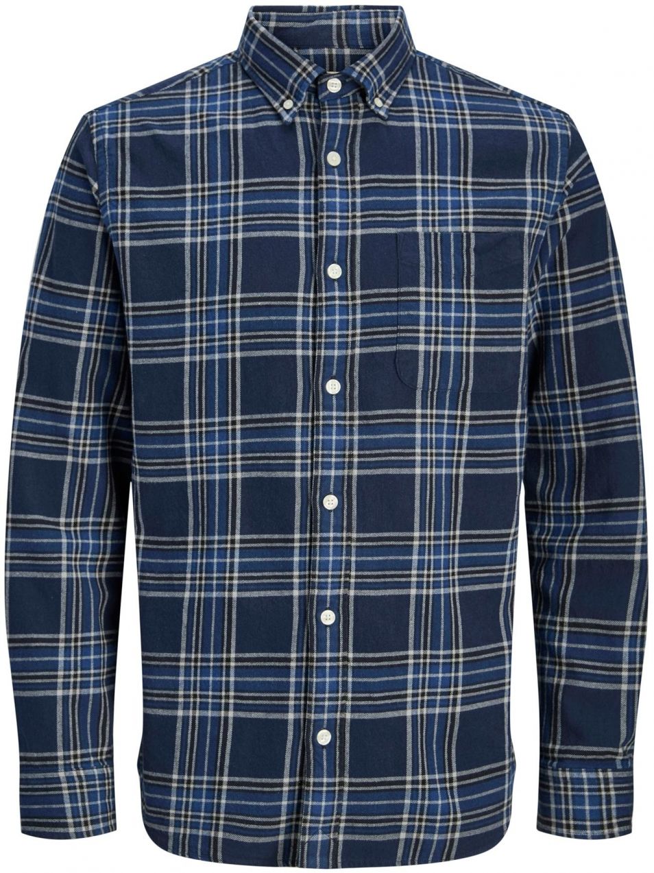JACK & JONES Košeľa 'JPRBLUBROOK'  námornícka modrá / tmavomodrá / biela