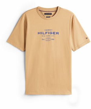 TOMMY HILFIGER Tričko  farba ťavej srsti / modrá