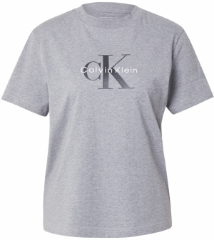 Calvin Klein Jeans Tričko  sivá melírovaná / čierna / biela