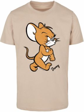 ABSOLUTE CULT Tričko 'Tom & Jerry - Angry Mouse'  piesková / pueblo / čierna / biela