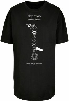 Mister Tee Tričko 'Depresso'  sivá / čierna / biela