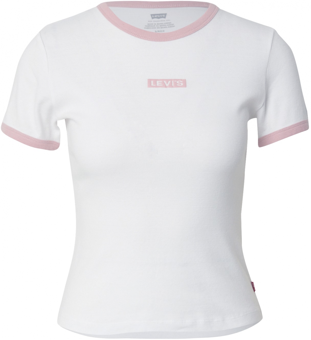 LEVI'S ® Tričko 'Graphic Ringer Rickie'  ružová / biela