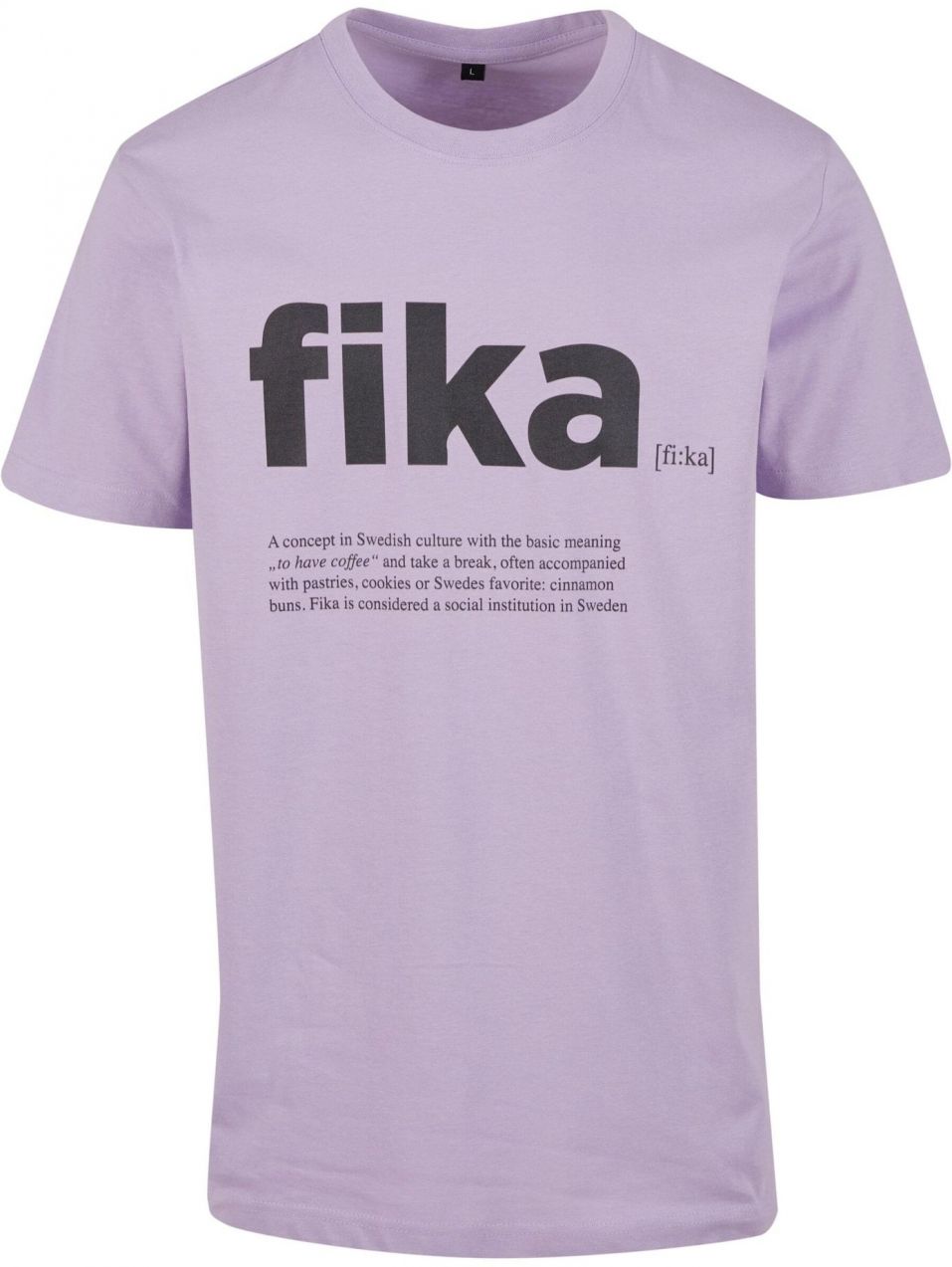 Mister Tee Tričko 'Fika Definition'  svetlofialová / čierna