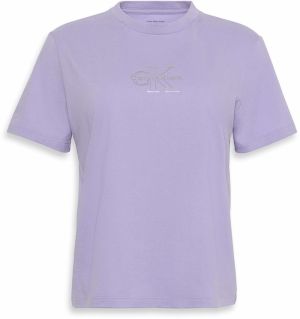Calvin Klein Jeans Tričko 'CLASSIC'  fialová / strieborná