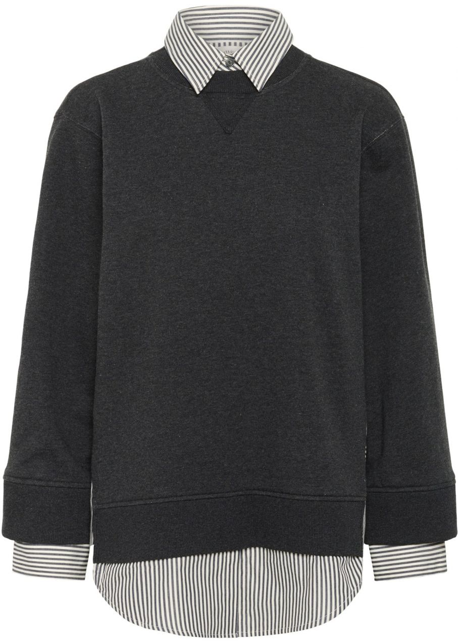 InWear Sveter 'NataljaIW'  tmavosivá / čierna / šedobiela