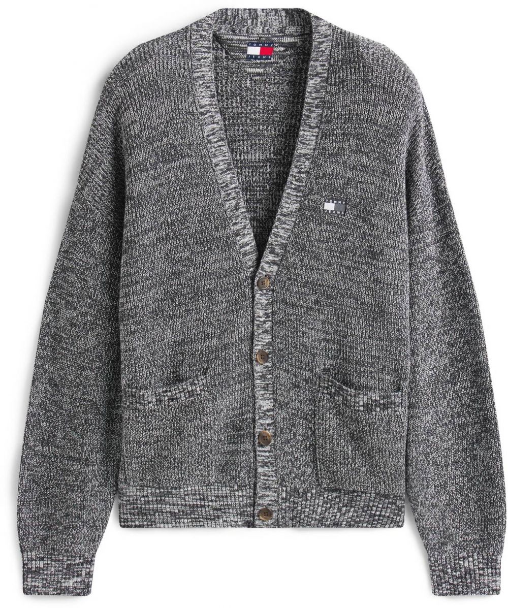 Tommy Jeans Kardigán  čierna melírovaná