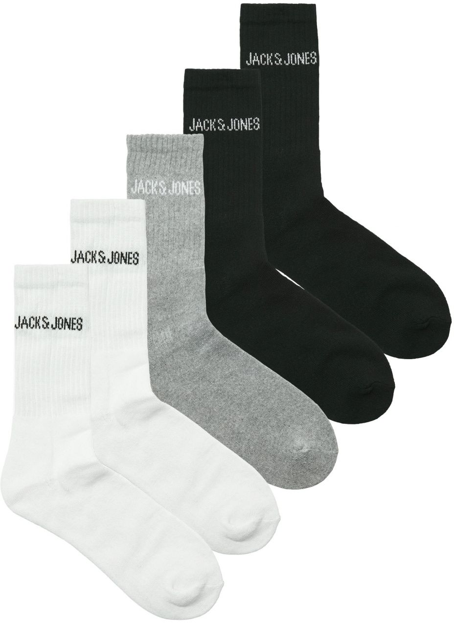 JACK & JONES Ponožky 'JACREGEN'  sivá melírovaná / čierna / biela