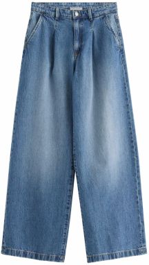 Lindex Plisované rifle  modrá denim
