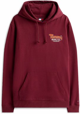 Tommy Jeans Mikina  tmavooranžová / vínovo červená / biela