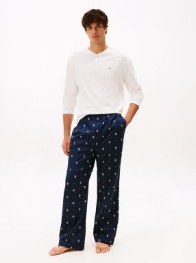 TOMMY HILFIGER Dlhé pyžamo  námornícka modrá / červená / biela
