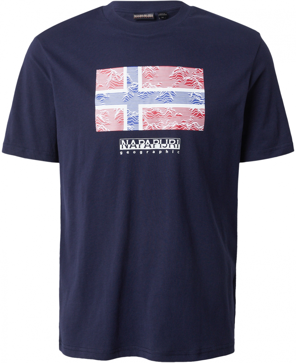 NAPAPIJRI Tričko 'S-DRAPEAU'  modrá / červená / čierna / biela