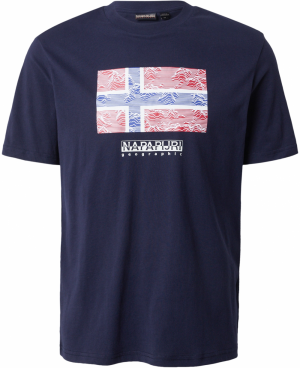 NAPAPIJRI Tričko 'S-DRAPEAU'  modrá / červená / čierna / biela