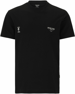 JACK & JONES Tričko 'JORCAMBRIDGE'  čierna / biela