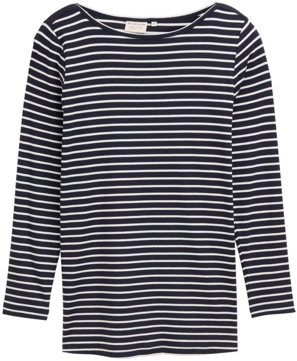 Tom Tailor Women + Tričko  námornícka modrá / biela