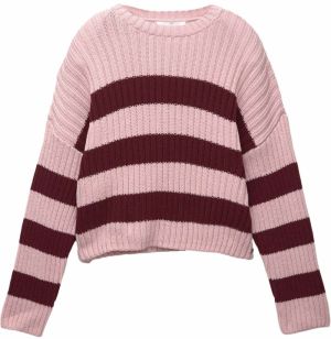 Pull&Bear Sveter 'PACIFIC'  ružová / burgundská